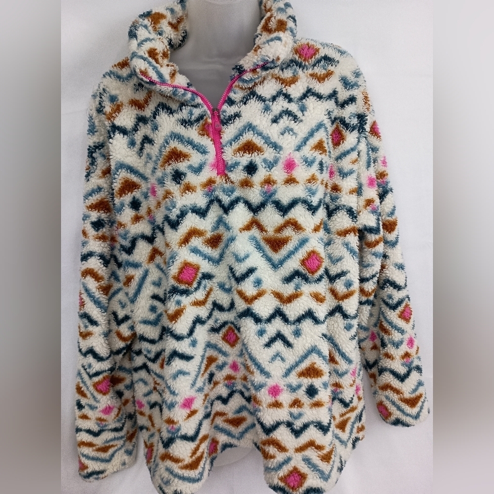 2/$30 EDDIE BAUER Cozy Multicolor Fleece Pullover (#1,250)